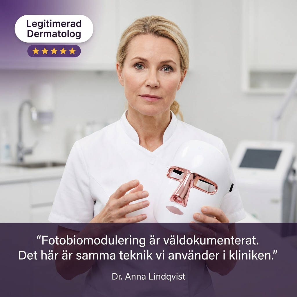Ansiktsmask med rött LED-ljus