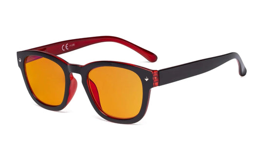 Eyekepper Blue Light Blocking Reading Glasses – Orange Tinted Lens | Black-Red +1.50