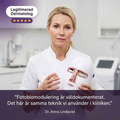 Ansiktsmask med rött LED-ljus