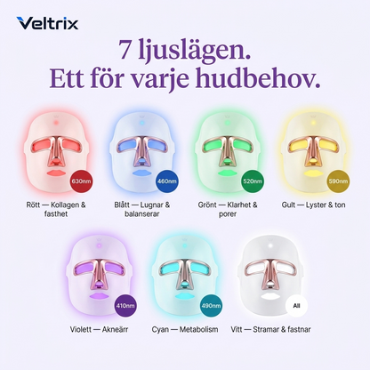 Ansiktsmask med rött LED-ljus