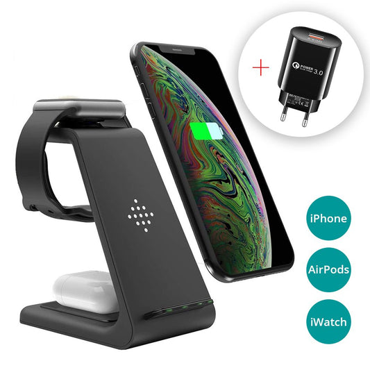 Trådlös 3-i-1-laddare för iPhone