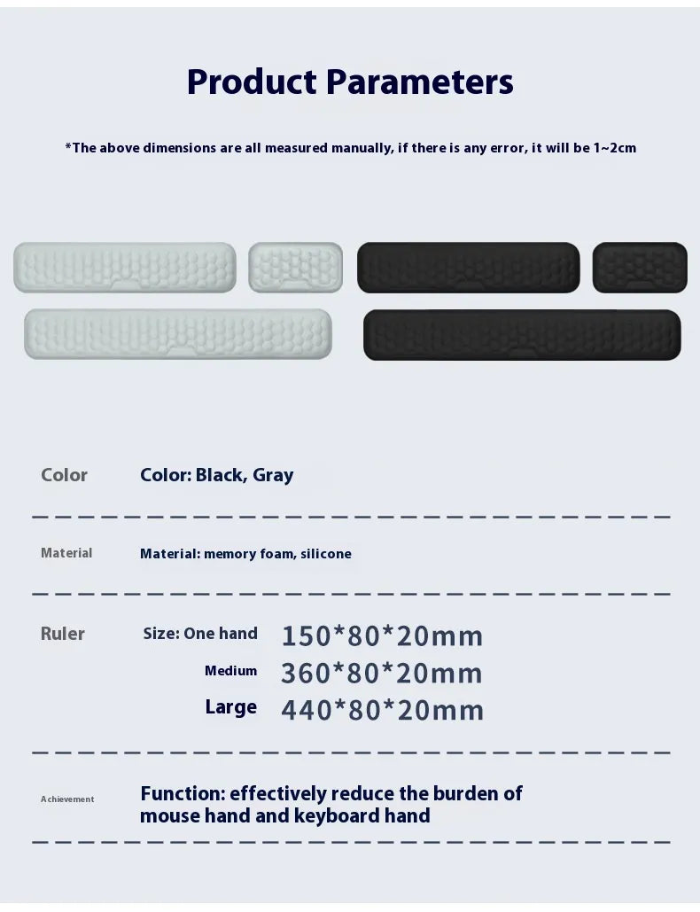 Ergonomic Memory Foam Mouse Wrist Pad